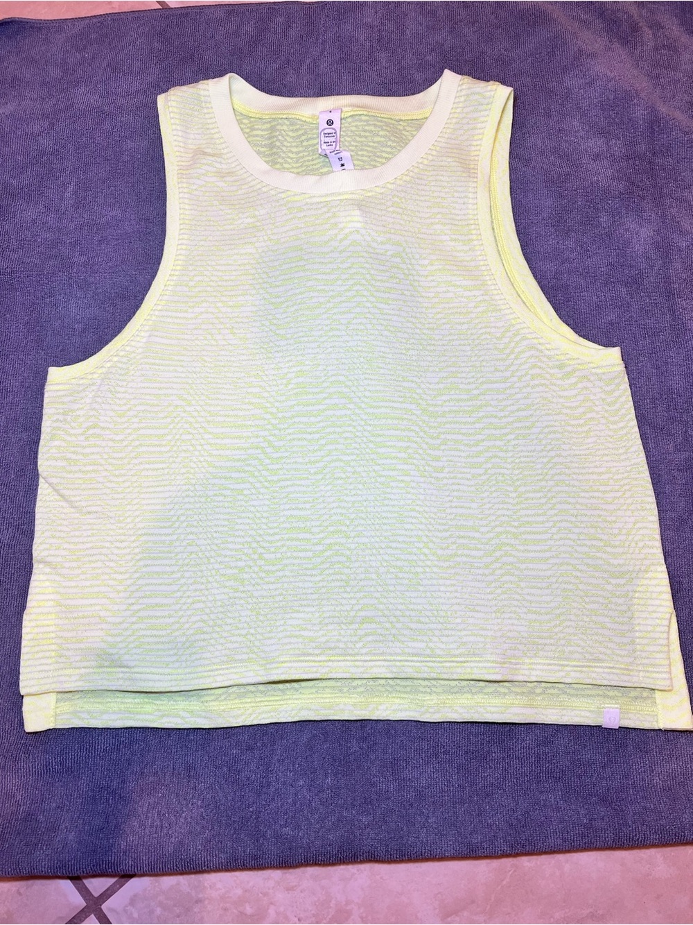 lululemon athletica Train to Be Electric Yellow Ripple Wave Muscle Tank